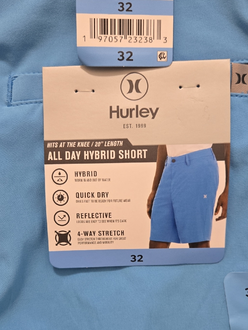 Hurley Men's All Day Hybrid Shorts - Sky Blue